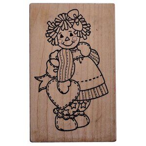 Raggedy Ann-Inspired Wood & Rubber Stamp By Azad Earles Inc.